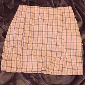 Shein Pink Plaid Skirt